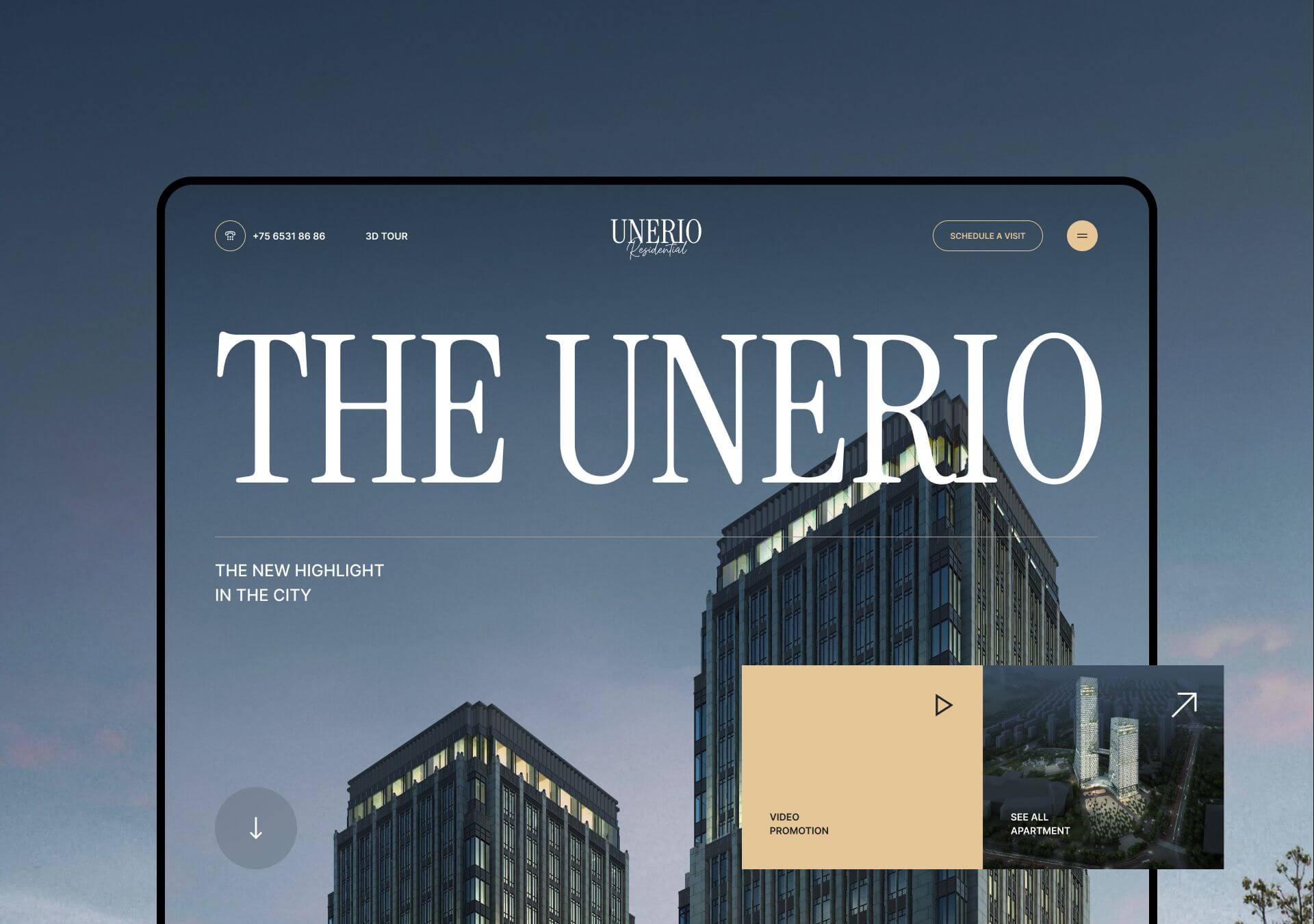 Unerio Residential Complex Landing page